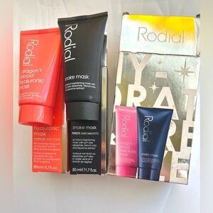 Rodial Hydrate Dragon's Blood Hyaluronic Mask + Snake Mask 50ml*2 New (bad Box)
